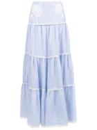 Martha Medeiros Lune Linen Skirt - Blue