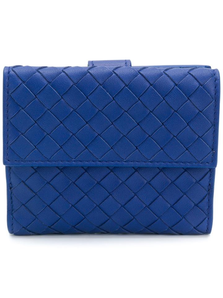 Bottega Veneta Cobalt Intrecciato Nappa Mini Wallet - Blue