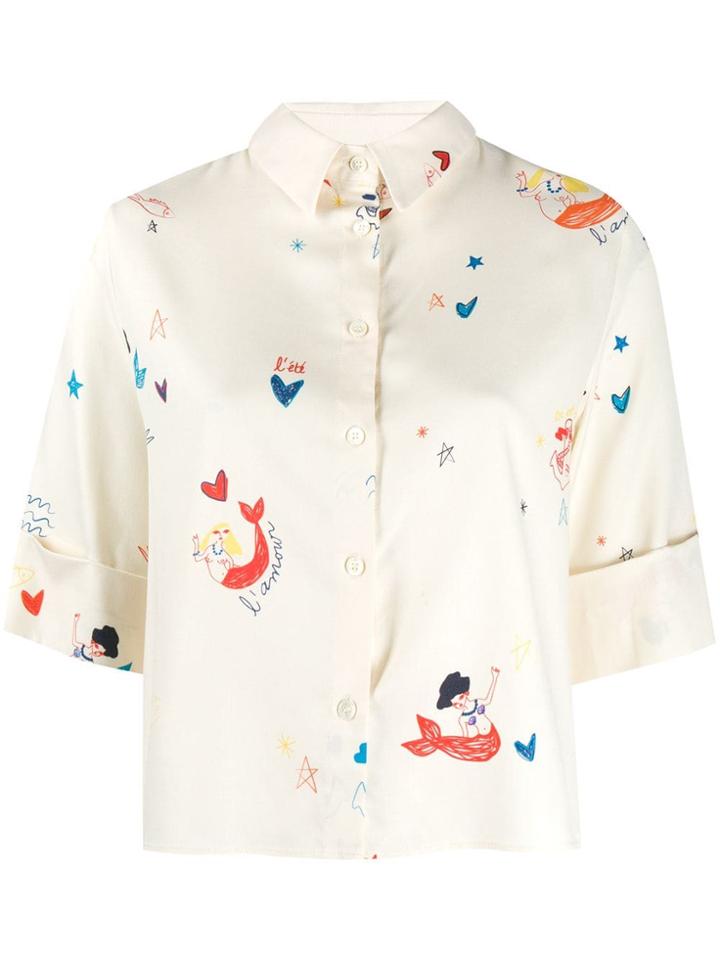 Chinti & Parker Mermaid Print Blouse - Neutrals