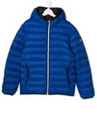 Fay Kids Teen Quilted Hooded Jacket - Blue