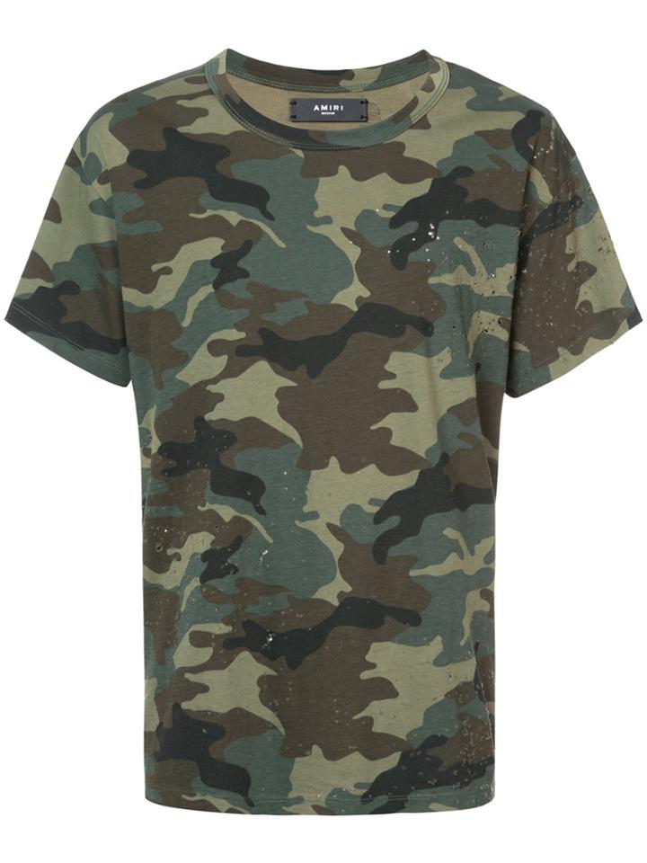 Amiri Camouflage Print T-shirt - Green