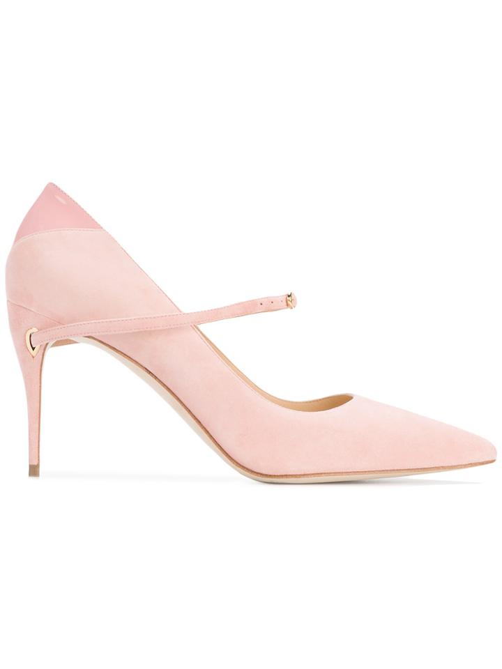 Jennifer Chamandi Pink Suede Lorenzo 85 Heels - Pink & Purple