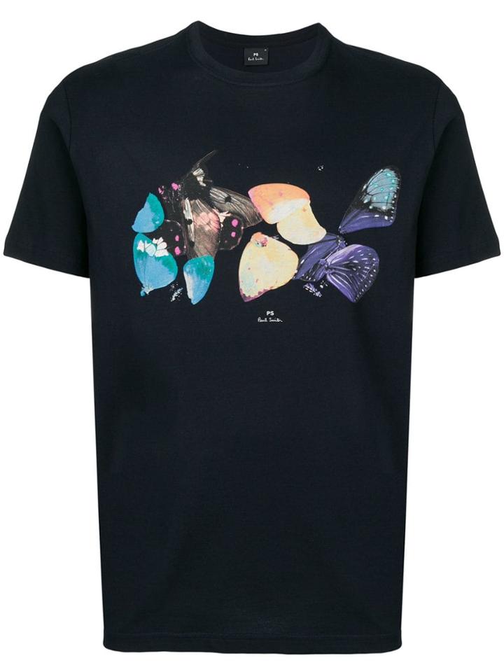 Ps By Paul Smith Butterfly Print T-shirt - Blue