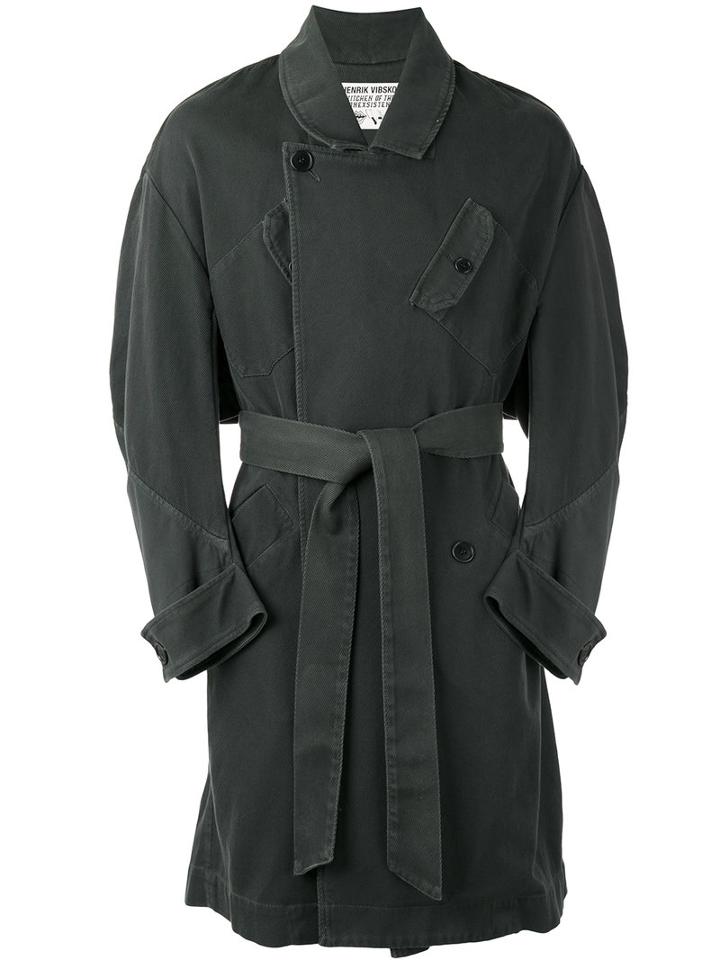 Henrik Vibskov Ease Long Coat, Men's, Size: Medium, Green, Cotton