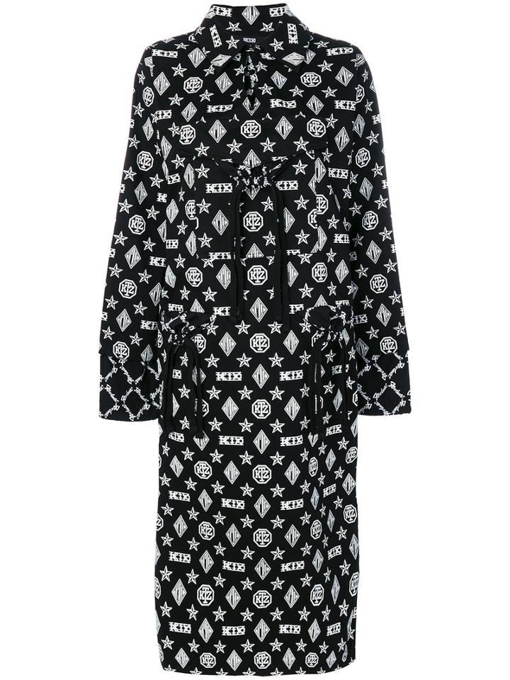 Ktz - Logo Embroidered Dress - Women - Cotton - Xs, Black, Cotton