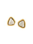 Yves Saint Laurent Vintage Stone Shape Clip-on Earrings - Metallic