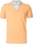 Brunello Cucinelli Contrast Collar Polo Shirt, Men's, Size: Xl, Yellow/orange, Cotton
