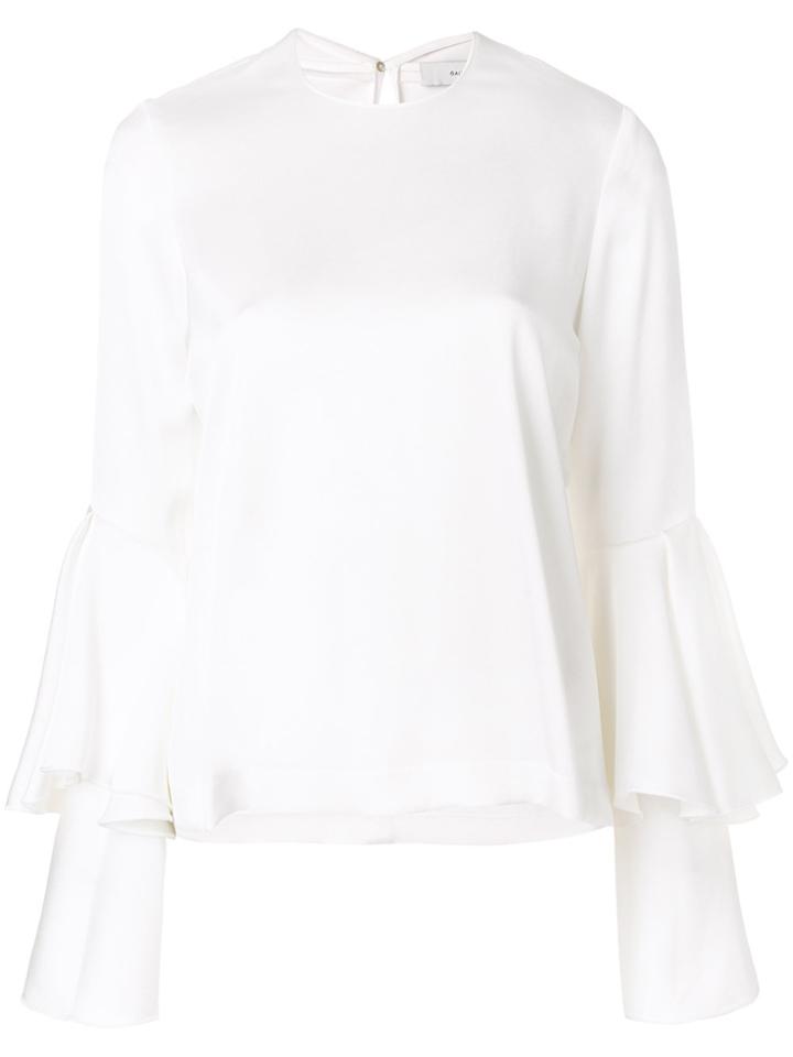 Galvan Flared Layered Longsleeved Blouse - White