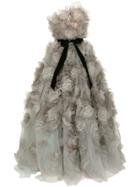 Marchesa Strapless Tulle Degrade Layered Dramatic Ballgown - Grey