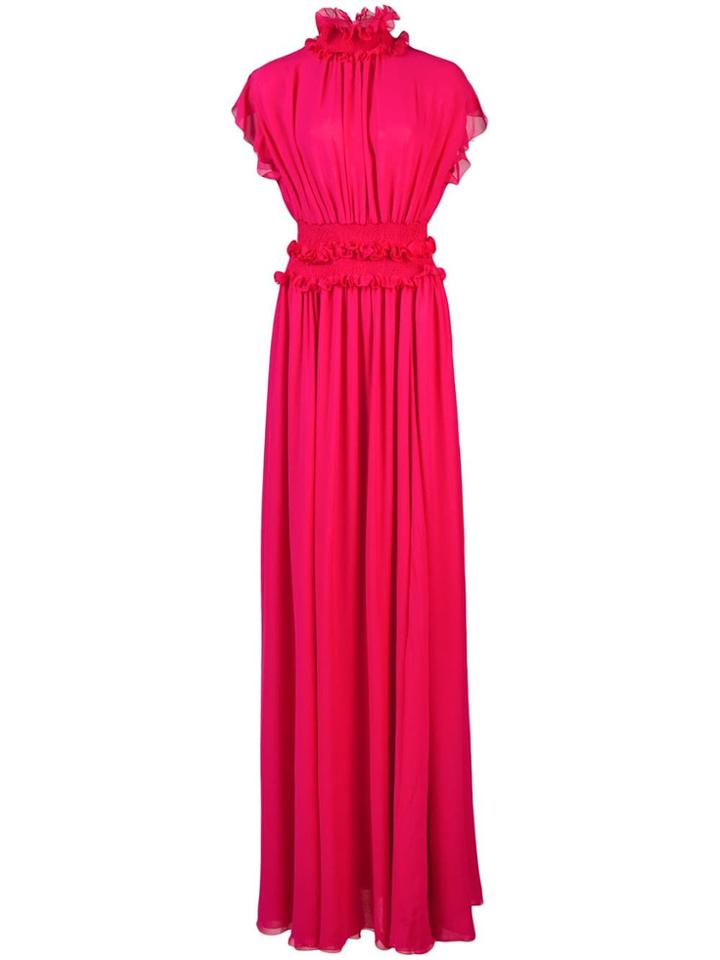 Giambattista Valli Ruffled High-neck Gown - Pink & Purple