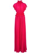 Giambattista Valli Ruffled High-neck Gown - Pink & Purple