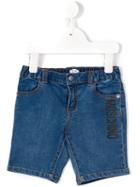 Moschino Kids Logo Print Denim Shorts, Toddler Boy's, Size: 2 Yrs, Blue