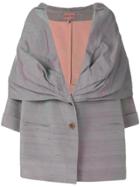 Romeo Gigli Vintage Cape Collar Iridescent Coat - Grey