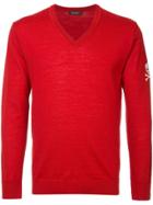 Loveless Skull Knit Sweater - Red