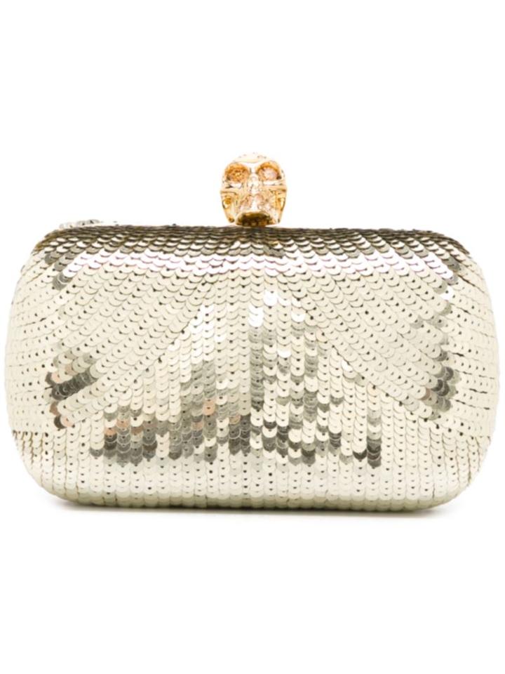Alexander Mcqueen 'skull' Sequined Box Clutch