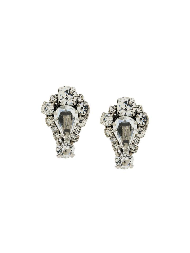 Radà Crystal Embellished Stud Earrings - Metallic