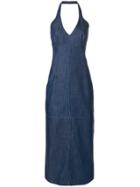 Barena Long Halterneck Dress - Blue