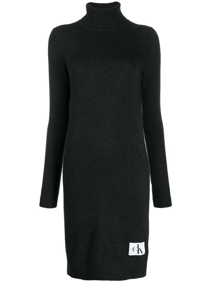 Calvin Klein Jeans Roll-neck Sweater Dress - Grey