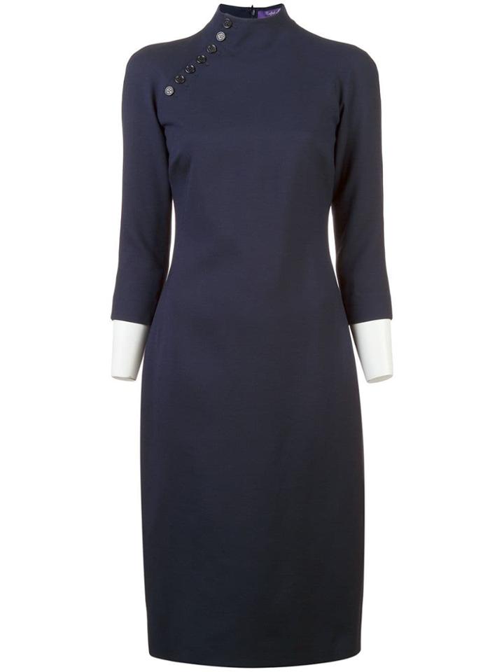 Ralph Lauren Collection Button Detail Shift Dress - Blue