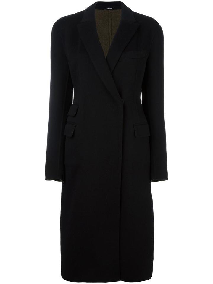 Maison Margiela Buttoned Long Coat, Women's, Size: 40, Blue, Cashmere/viscose