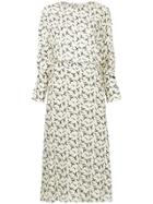 Aeron Feather Print Dress - White