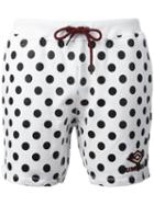House Of Holland Polka Dot Shorts, Adult Unisex, Size: Large, White, Cotton