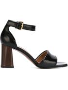 Marni Ankle Strap Sandals, Women's, Size: 38.5, Black, Calf Leather/lamb Skin/leather