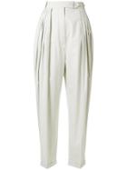 Nina Ricci Pleated Side High-waisted Trousers - Grey