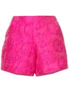 Bambah High Waisted Textured Shorts - Pink & Purple
