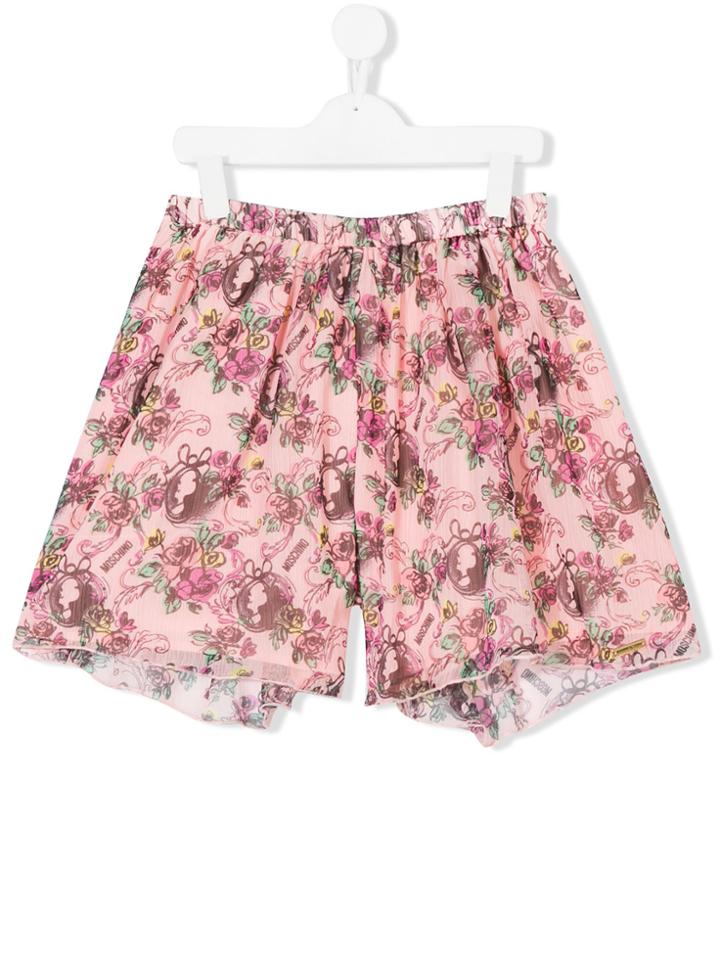 Moschino Kids Teen Floral Shorts - Nude & Neutrals