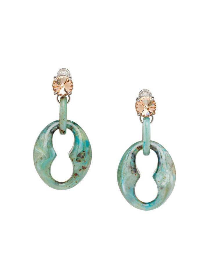Prada Plexiglass Drop Earrings - Blue