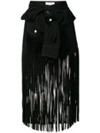 Faith Connexion Fringed Shirt Skirt - Black