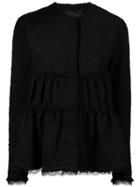 Giambattista Valli Ruched Tweed Jacket - Black