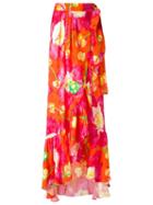 Isolda Silk Printed Skirt, Women's, Size: 36, Orange, Silk