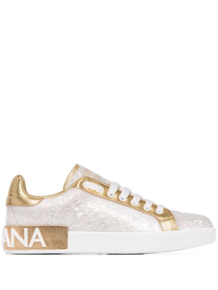 Dolce & Gabbana Portofino Pearl Low-top Sneakers - White
