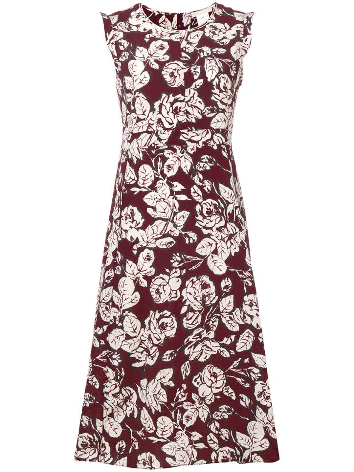 's Max Mara Floral Sleeveless Midi Dress - Red