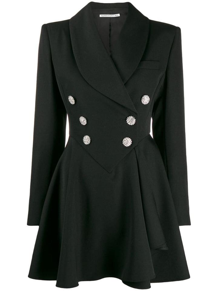 Alessandra Rich Button Fronted Coat Dress - Black