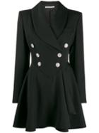 Alessandra Rich Button Fronted Coat Dress - Black