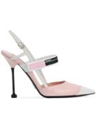 Prada Pink Logo 110 Leather Pumps - Pink & Purple