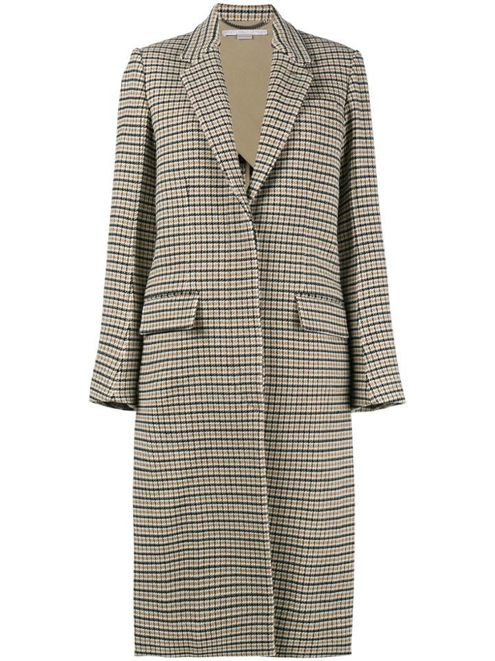 Stella Mccartney Oversized Checked Wool Blend Coat - Nude & Neutrals