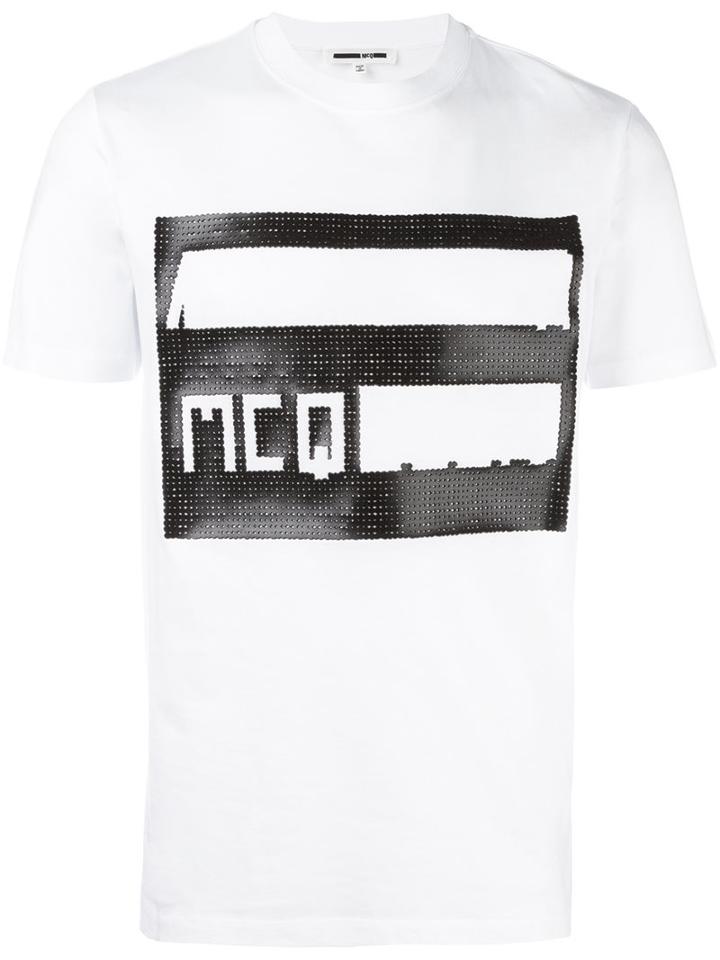 Mcq Alexander Mcqueen Perforated Logo T-shirt, Men's, Size: Xs, White, Cotton