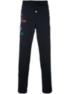 Dolce & Gabbana Rocket Patch Track Pants, Men's, Size: 44, Black, Cotton/viscose/polyester/calf Leather