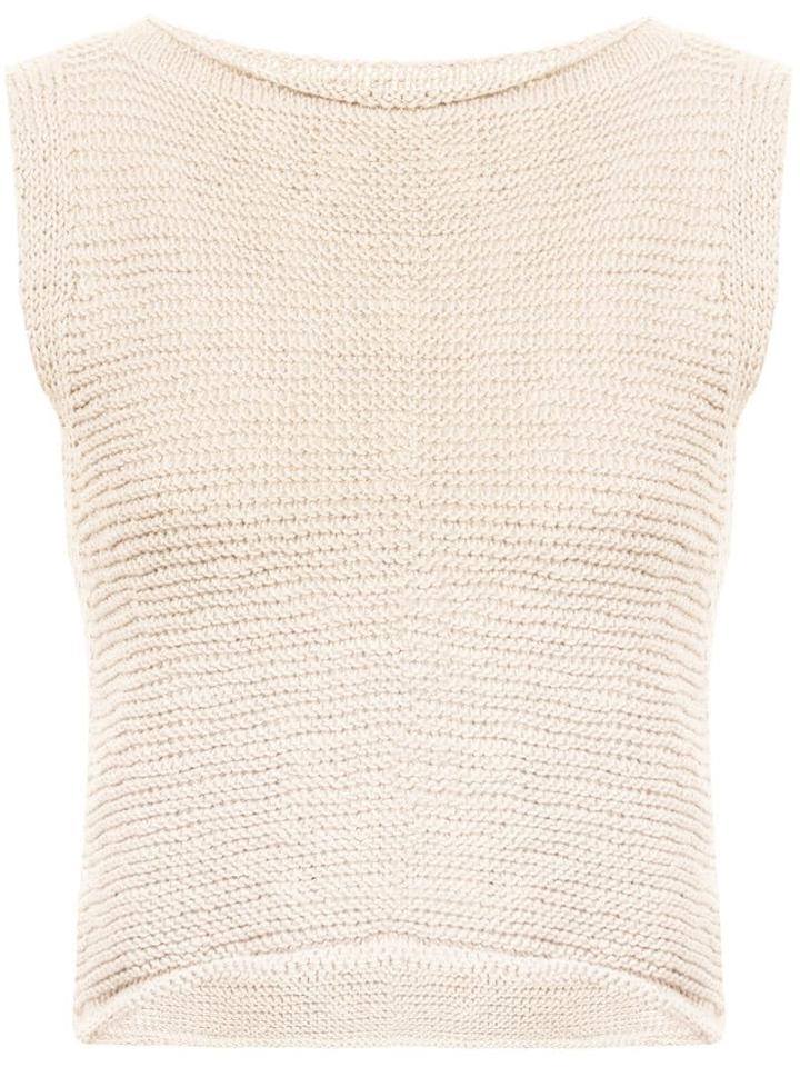 Voz Knitted Crop Top - Neutrals