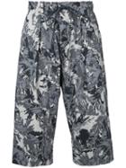 Kazuyuki Kumagai - Printed Cropped Trousers - Men - Nylon/polyester - 3, White, Nylon/polyester