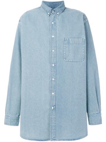 Balenciaga Bal Big Denim Shirt - Blue