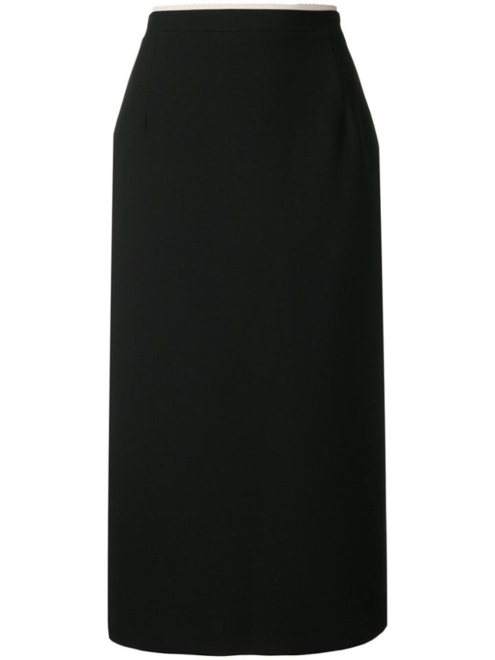 No21 Stripe-trimmed Midi Pencil Skirt - Black