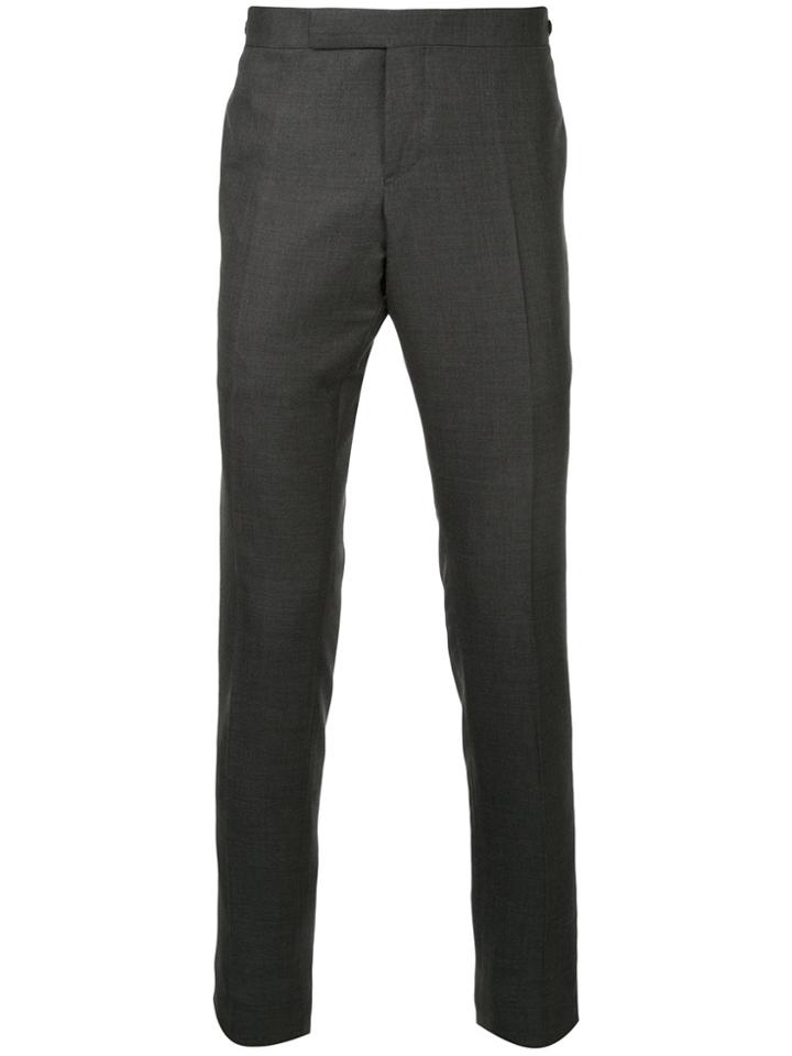 Thom Browne Low Rise Skinny Side Tab Trouser In Super 120's Twill -