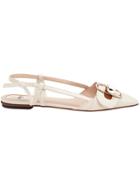 Fendi Court Slingback Ballerinas - White