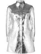 Calvin Klein 205w39nyc Laminated Shirt Dress - Metallic