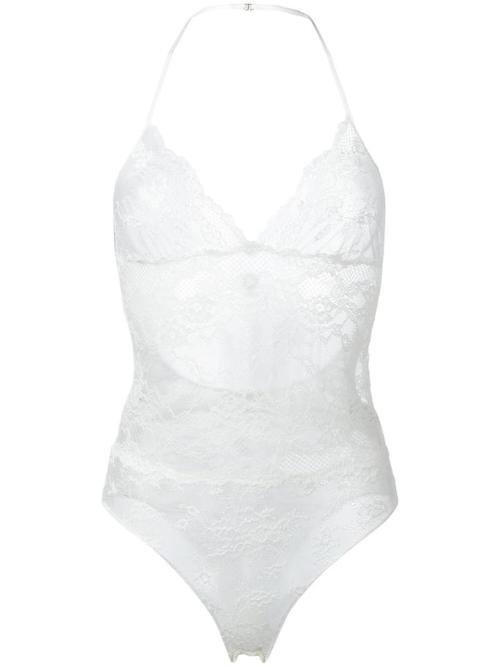 Faith Connexion Lace Leotard, Women's, Size: 1, White, Polyamide/spandex/elastane/cotton